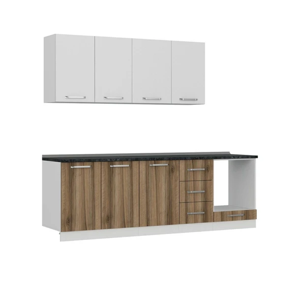 Minar 245 Cm Mutfak Dolabı Beyaz Dore 245-D7 - Resim 6