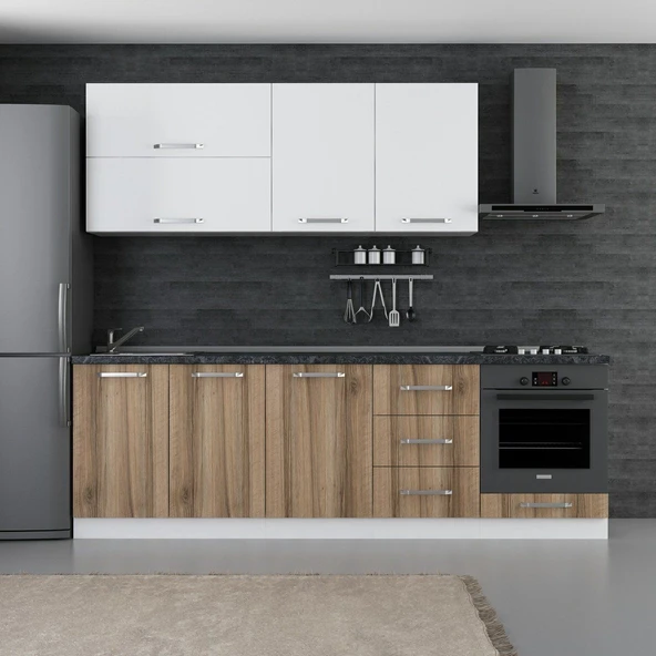 Minar 250 Cm Mutfak Dolabı Beyaz Dore 250-D6 ürün görseli