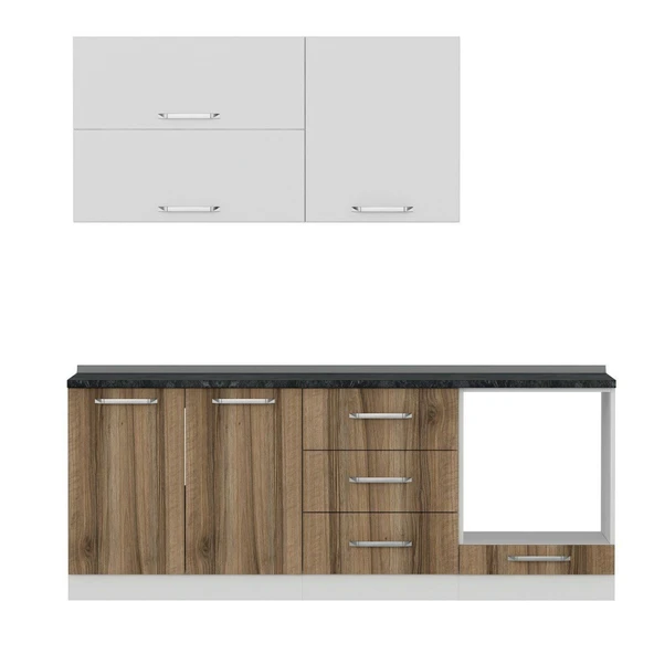 Minar 210 Cm Mutfak Dolabı Beyaz Dore 210-D3 - Resim 5