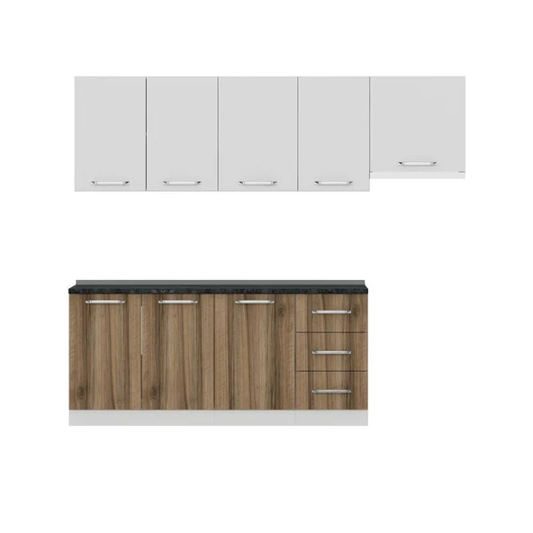 Minar 245 Cm Mutfak Dolabı Beyaz Dore 245-D8 - Resim 5