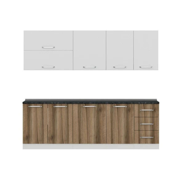 Minar 245 Cm Mutfak Dolabı Beyaz Dore 245-D2 - Resim 5