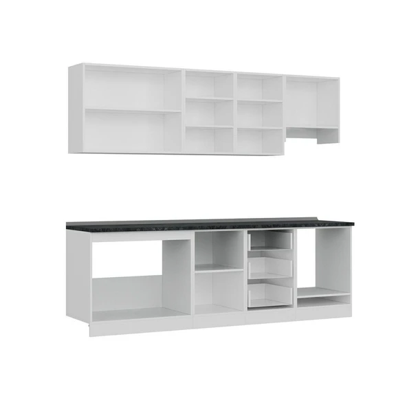 Minar 250 Cm Mutfak Dolabı Beyaz Antrasit 250-A5 - Resim 7