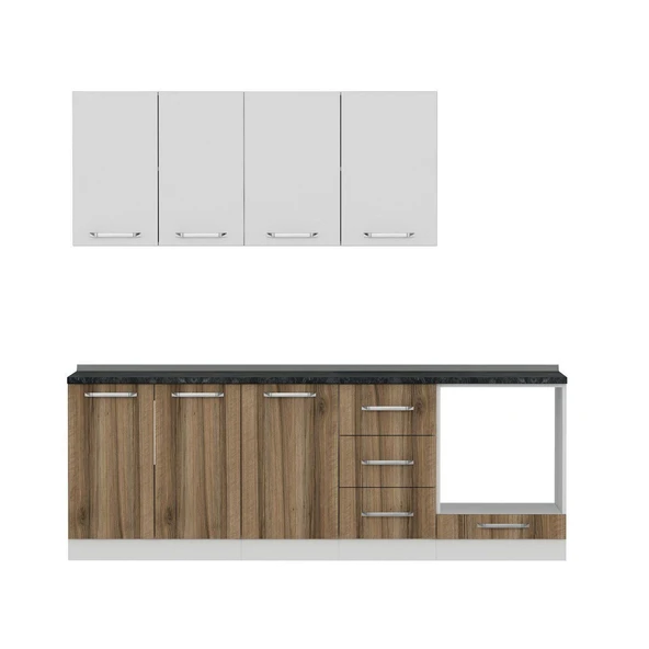 Minar 230 Cm Mutfak Dolabı Beyaz Dore 230-D6 - Resim 5