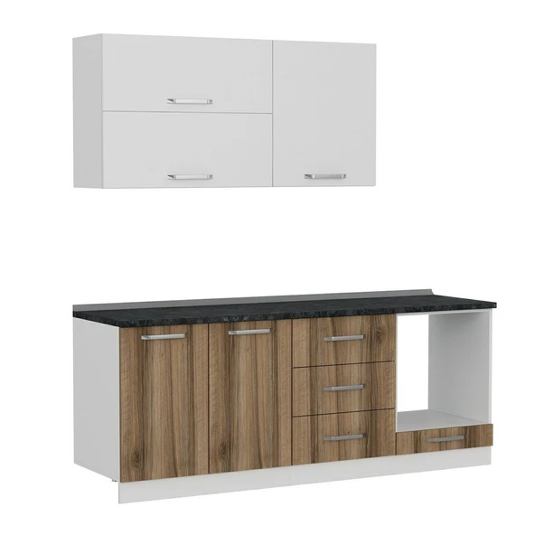 Minar 210 Cm Mutfak Dolabı Beyaz Dore 210-D3 - Resim 6