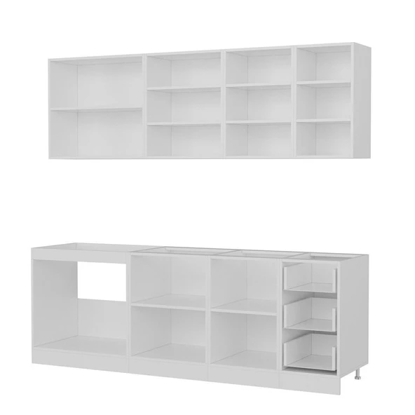 Minar 230 Cm Mutfak Dolabı Beyaz 230-B2 - Resim 4