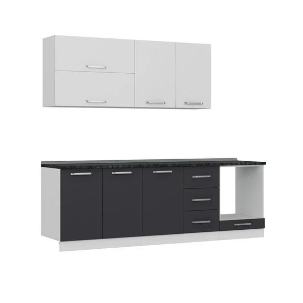 Minar 245 Cm Mutfak Dolabı Beyaz Antrasit 245-A4 - Resim 6