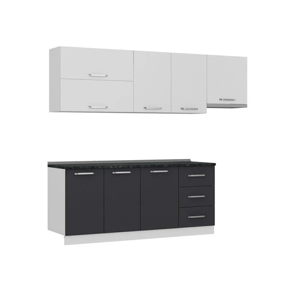 Minar 250 Cm Mutfak Dolabı Beyaz Antrasit 250-A7 - Resim 6