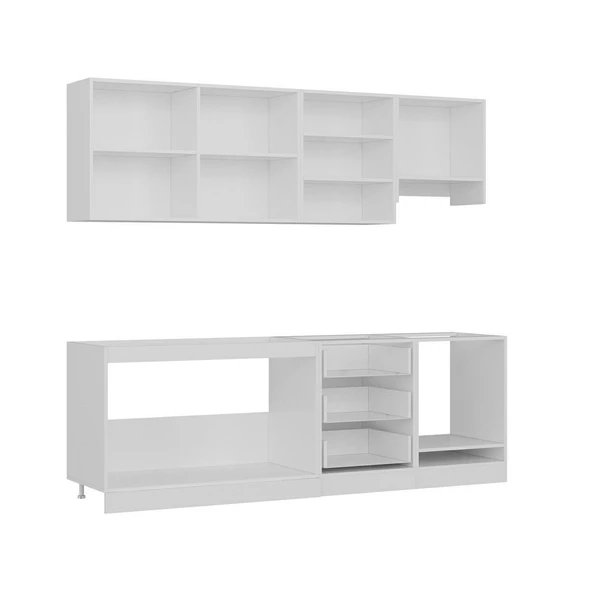 Minar 240 Cm Mutfak Dolabı Beyaz Dore 240-D9 - Resim 7