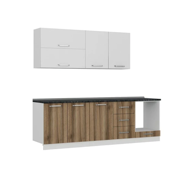 Minar 250 Cm Mutfak Dolabı Beyaz Dore 250-D6 - Resim 6