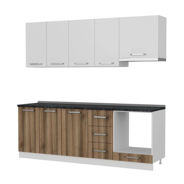 Minar 225 Cm Mutfak Dolabı Beyaz Dore 225-D7 - Resim 7