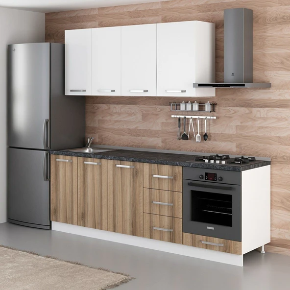 Minar 230 Cm Mutfak Dolabı Beyaz Dore 230-D6 - Resim 3