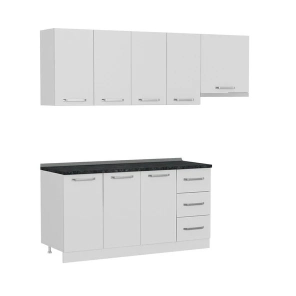 Minar 220 Cm Mutfak Dolabı Beyaz 220-B5 - Resim 6