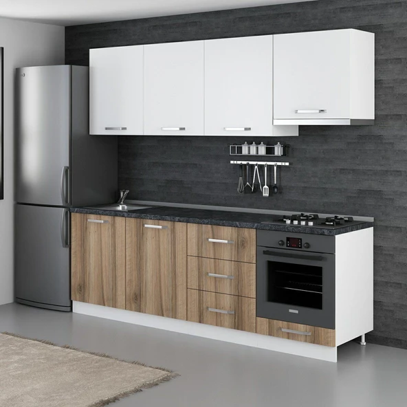 Minar 240 Cm Mutfak Dolabı Beyaz Dore 240-D9 - Resim 3