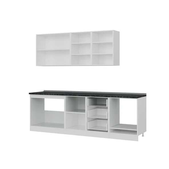 Minar 250 Cm Mutfak Dolabı Beyaz Dore 250-D3 - Resim 4