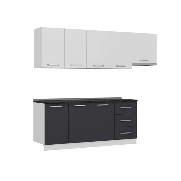 Minar 250 Cm Mutfak Dolabı Beyaz Antrasit 250-A4 - Resim 6