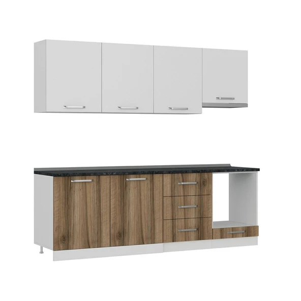 Minar 240 Cm Mutfak Dolabı Beyaz Dore 240-D9 - Resim 6