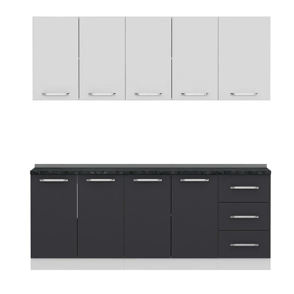 Minar 205 Cm Mutfak Dolabı Beyaz Antrasit 205-A1 - Resim 5