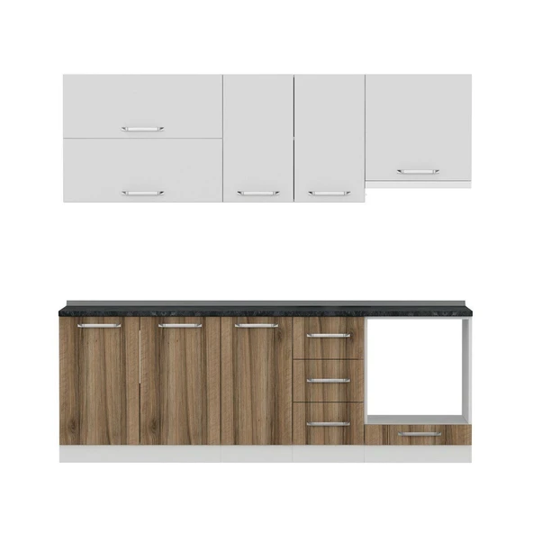 Minar 230 Cm Mutfak Dolabı Beyaz Dore 230-D5 - Resim 5