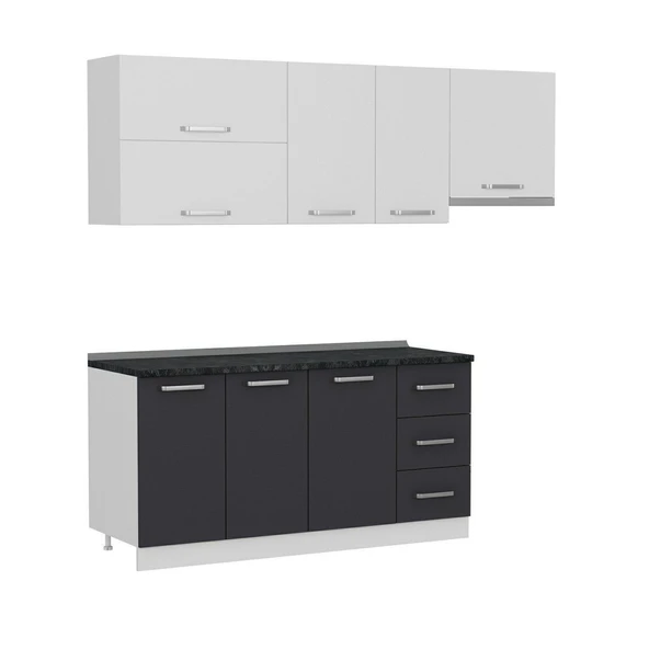 Minar 225 Cm Mutfak Dolabı Beyaz Antrasit 225-A4 - Resim 6