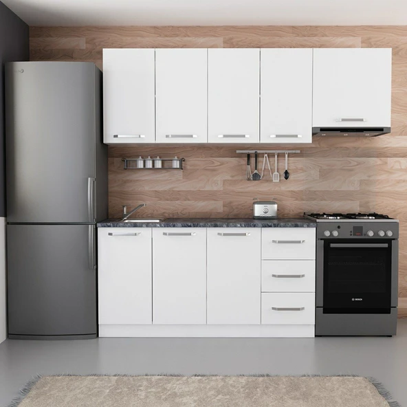 Minar 220 Cm Mutfak Dolabı Beyaz 220-B5 ürün görseli 1