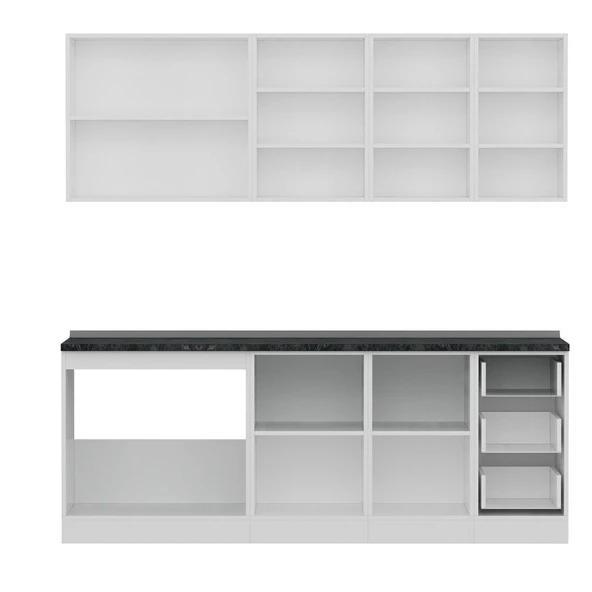 Minar 215 Cm Mutfak Dolabı Beyaz Dore 215-D1 - Resim 2