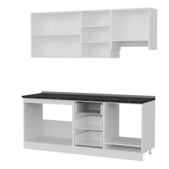 Minar 200 Cm Mutfak Dolabı Beyaz Dore 200-D5 - Resim 4