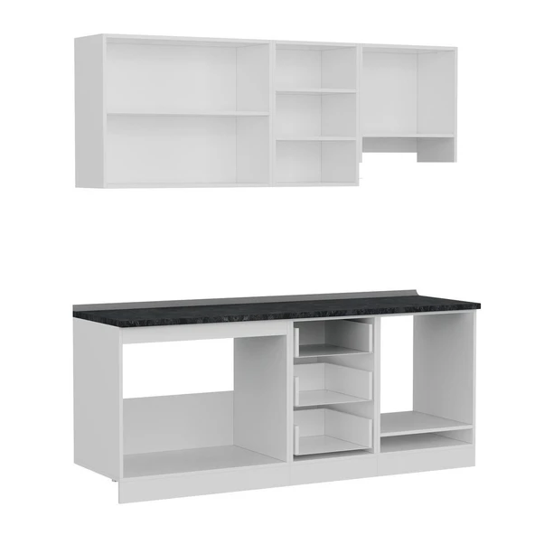 Minar 200 Cm Mutfak Dolabı Beyaz Dore 200-D5 - Resim 7