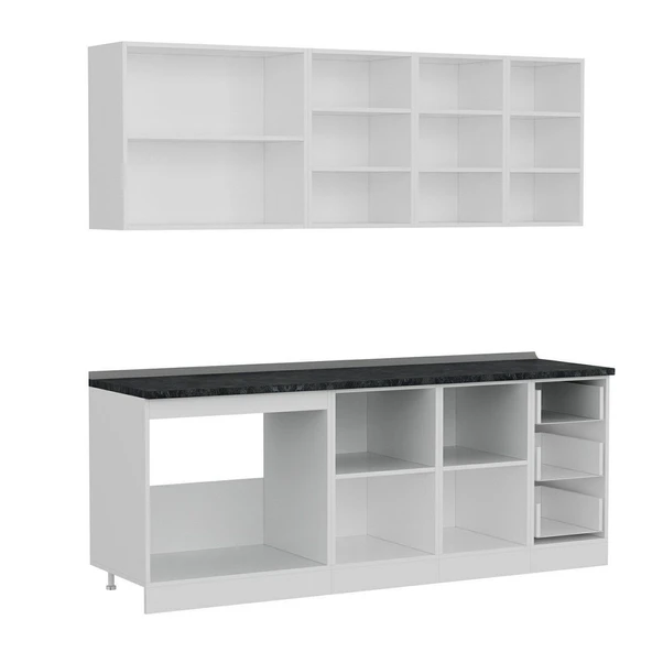 Minar 215 Cm Mutfak Dolabı Beyaz Dore 215-D1 - Resim 7