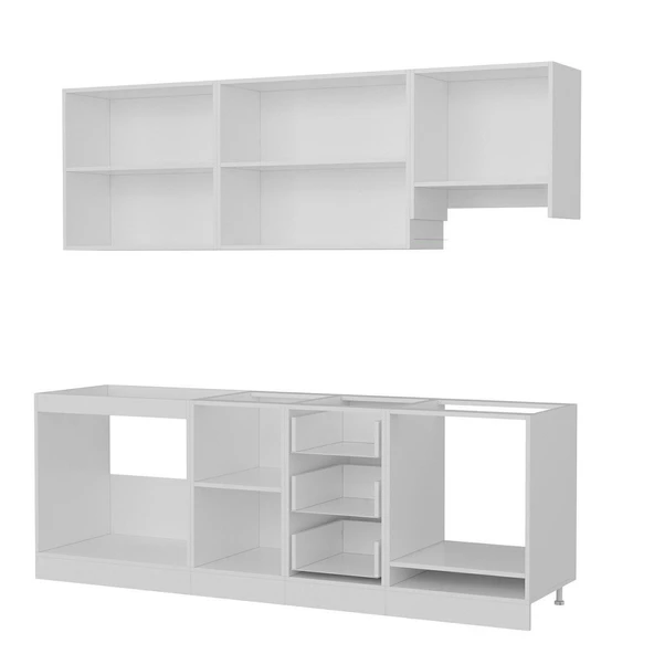 Minar 230 Cm Mutfak Dolabı Beyaz 230-B8 - Resim 4