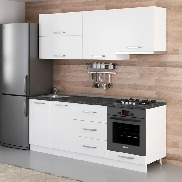 Minar 210 Cm Mutfak Dolabı Beyaz 210-B5 - Resim 3