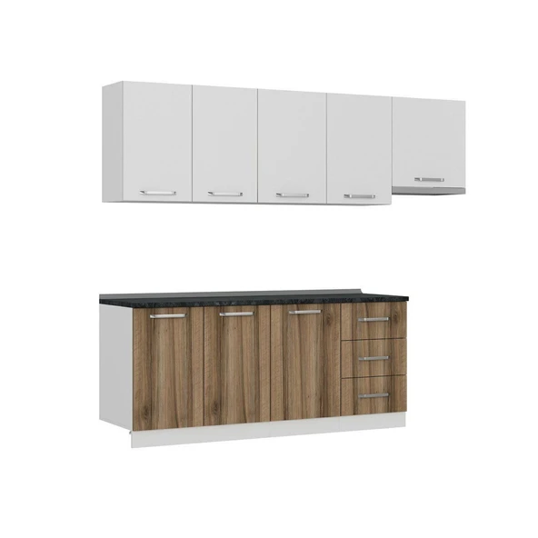 Minar 250 Cm Mutfak Dolabı Beyaz Dore 250-D4 - Resim 6