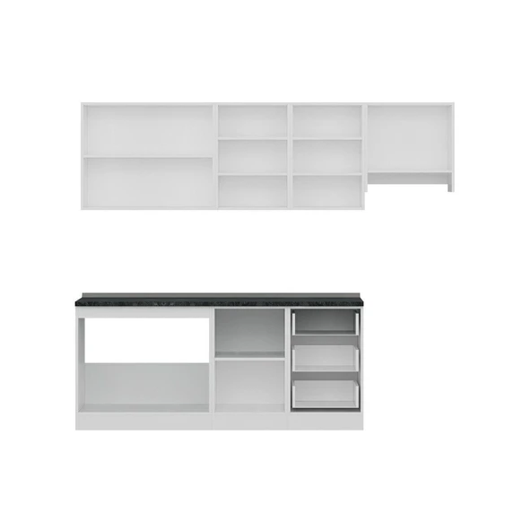 Minar 250 Cm Mutfak Dolabı Beyaz Dore 250-D4 - Resim 2