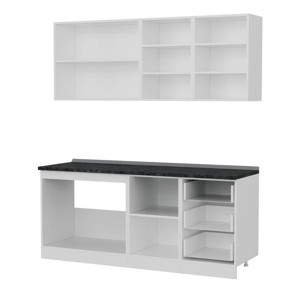 Minar 190 Cm Mutfak Dolabı Beyaz 190-B2 - 4