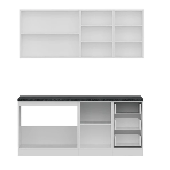 Minar 185 Cm Mutfak Dolabı Beyaz Dore 185-D1 - Resim 2