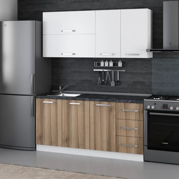 Minar 170 Cm Mutfak Dolabı Beyaz Dore 170-D1 - Resim 3