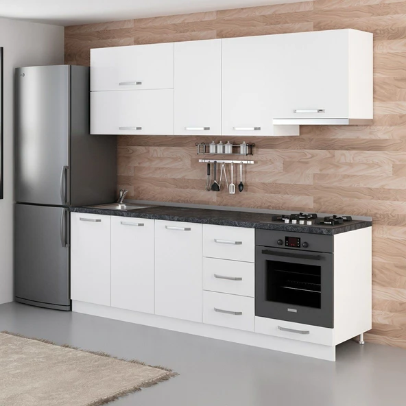 Minar 240 Cm Mutfak Dolabı Beyaz 240-B6 - Resim 3