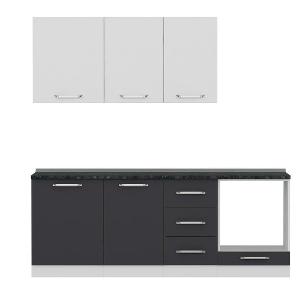 Minar 215 Cm Mutfak Dolabı Beyaz Antrasit 215-A3 - Resim 5