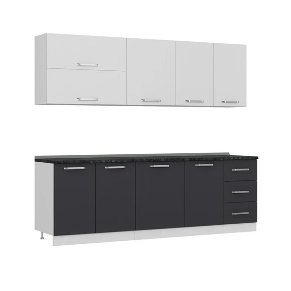 Minar 245 Cm Mutfak Dolabı Beyaz Antrasit 245-A2 - 6