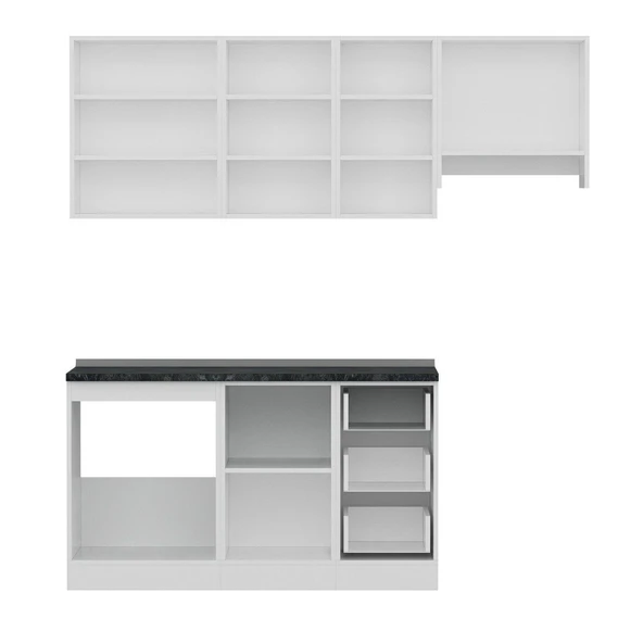 Minar 205 Cm Mutfak Dolabı Beyaz Antrasit 205-A4 - 2