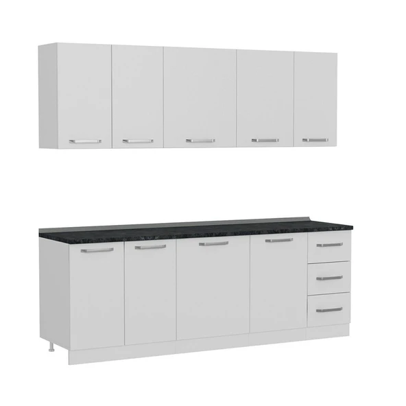 Minar 230 Cm Mutfak Dolabı Beyaz 230-B1 - Resim 6