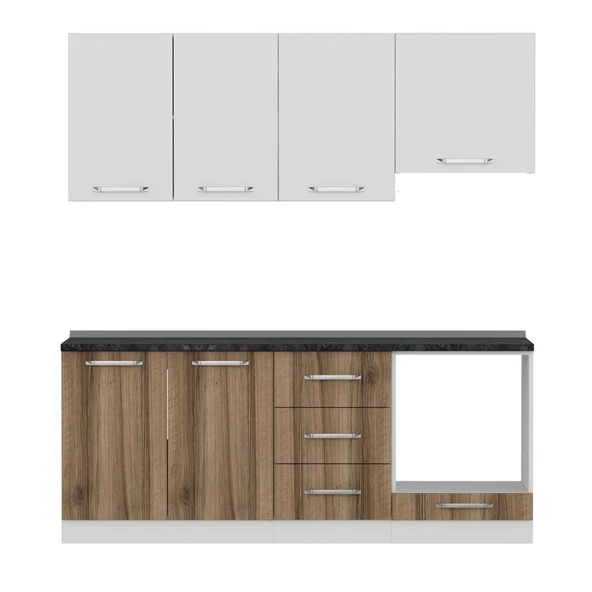 Minar 200 Cm Mutfak Dolabı Beyaz Dore 200-D5 - Resim 6