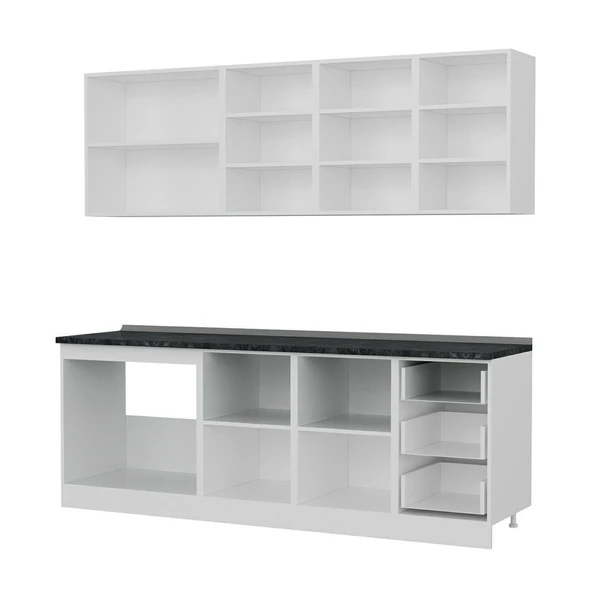 Minar 225 Cm Mutfak Dolabı Beyaz 225-B1 - Resim 4