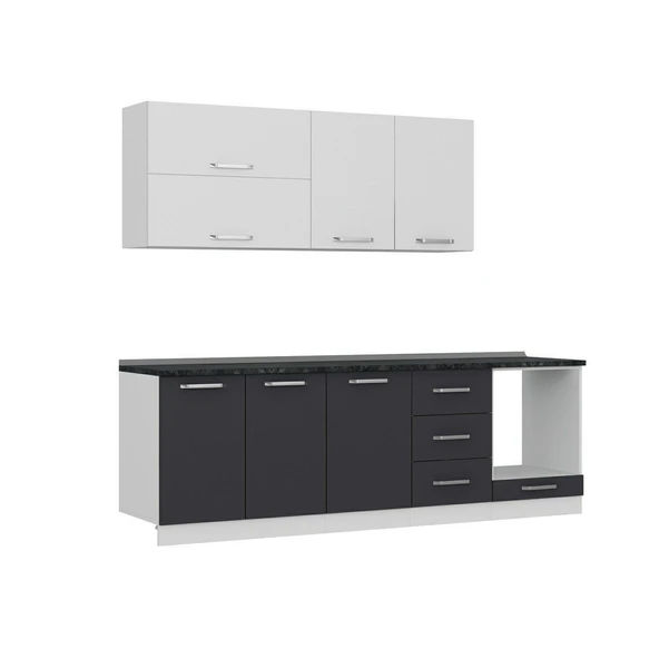 Minar 250 Cm Mutfak Dolabı Beyaz Antrasit 250-A6 - Resim 6