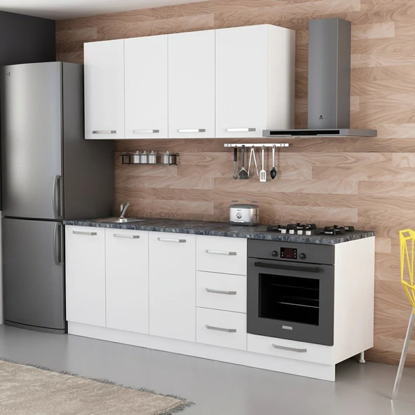 Minar 220 Cm Mutfak Dolabı Beyaz 220-B4 - Resim 3