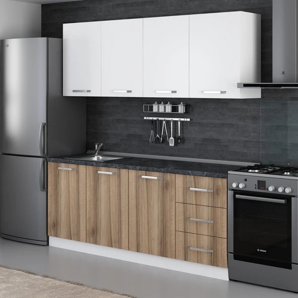 Minar 200 Cm Mutfak Dolabı Beyaz Dore 200-D2 - Resim 5