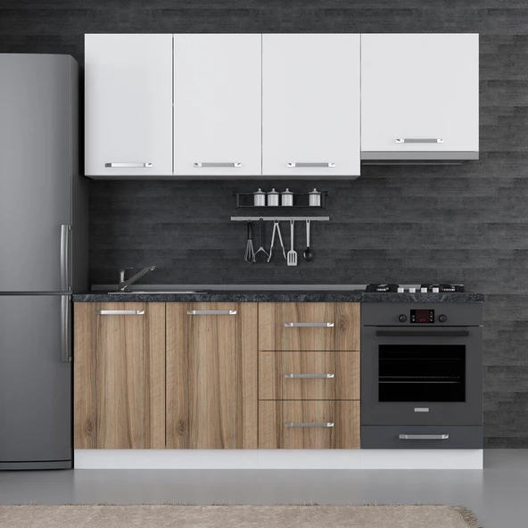 Minar 200 Cm Mutfak Dolabı Beyaz Dore 200-D5 ürün görseli