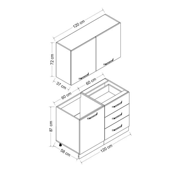 Minar 120 Cm Mutfak Dolabı Beyaz 120-B2 - Resim 8