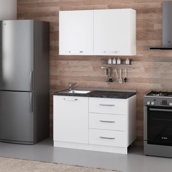 Minar 120 Cm Mutfak Dolabı Beyaz 120-B2 - Resim 3