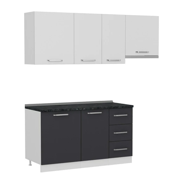 Minar 205 Cm Mutfak Dolabı Beyaz Antrasit 205-A4 - 6