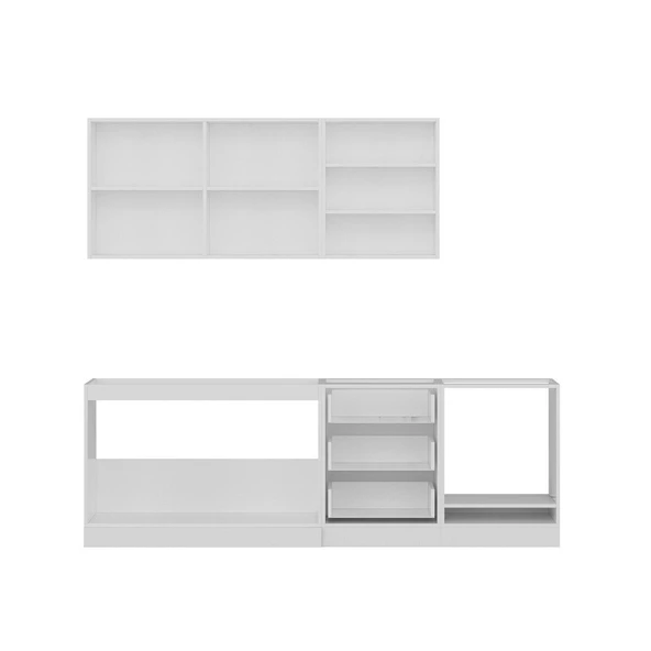 Minar 240 Cm Mutfak Dolabı Beyaz Antrasit 240-A7 - Resim 2